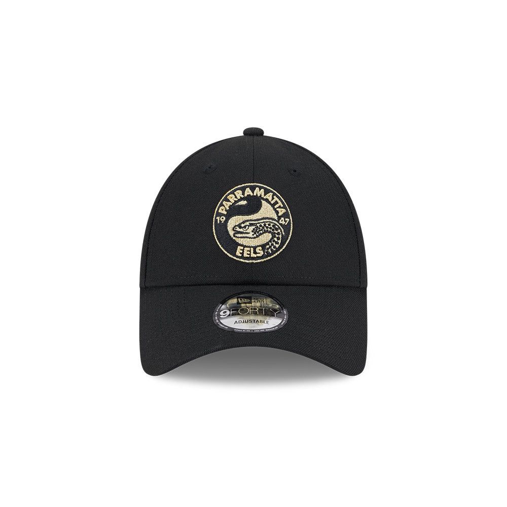 Parramatta Eels Hat - NRL 2025 Black Gold 9forty Snapback Cap - New Era